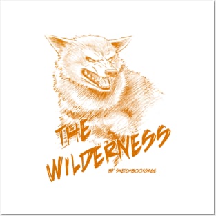 Wolf, The Wilderness- Orange Design Posters and Art